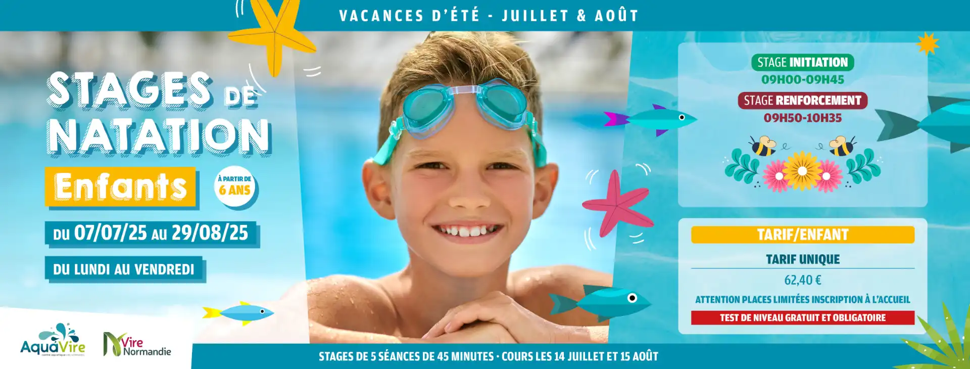 stages de natation enfants vacances d'été