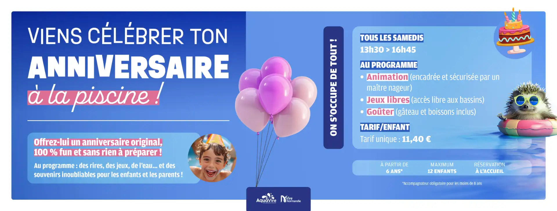 Viens célébrer ton anniversaire à la piscine !