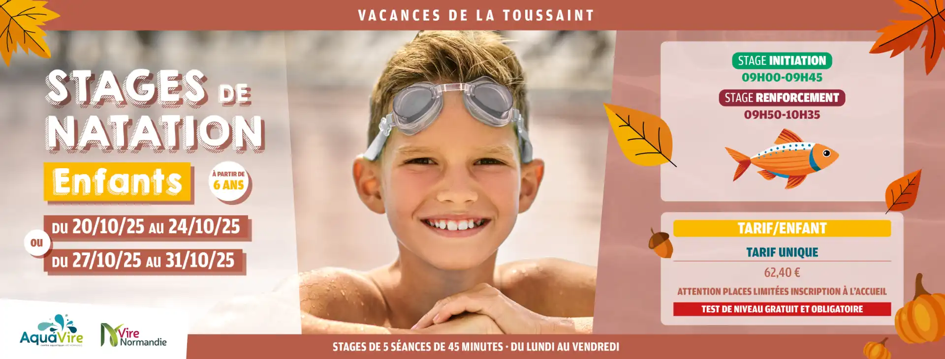stage natation vacances toussaint